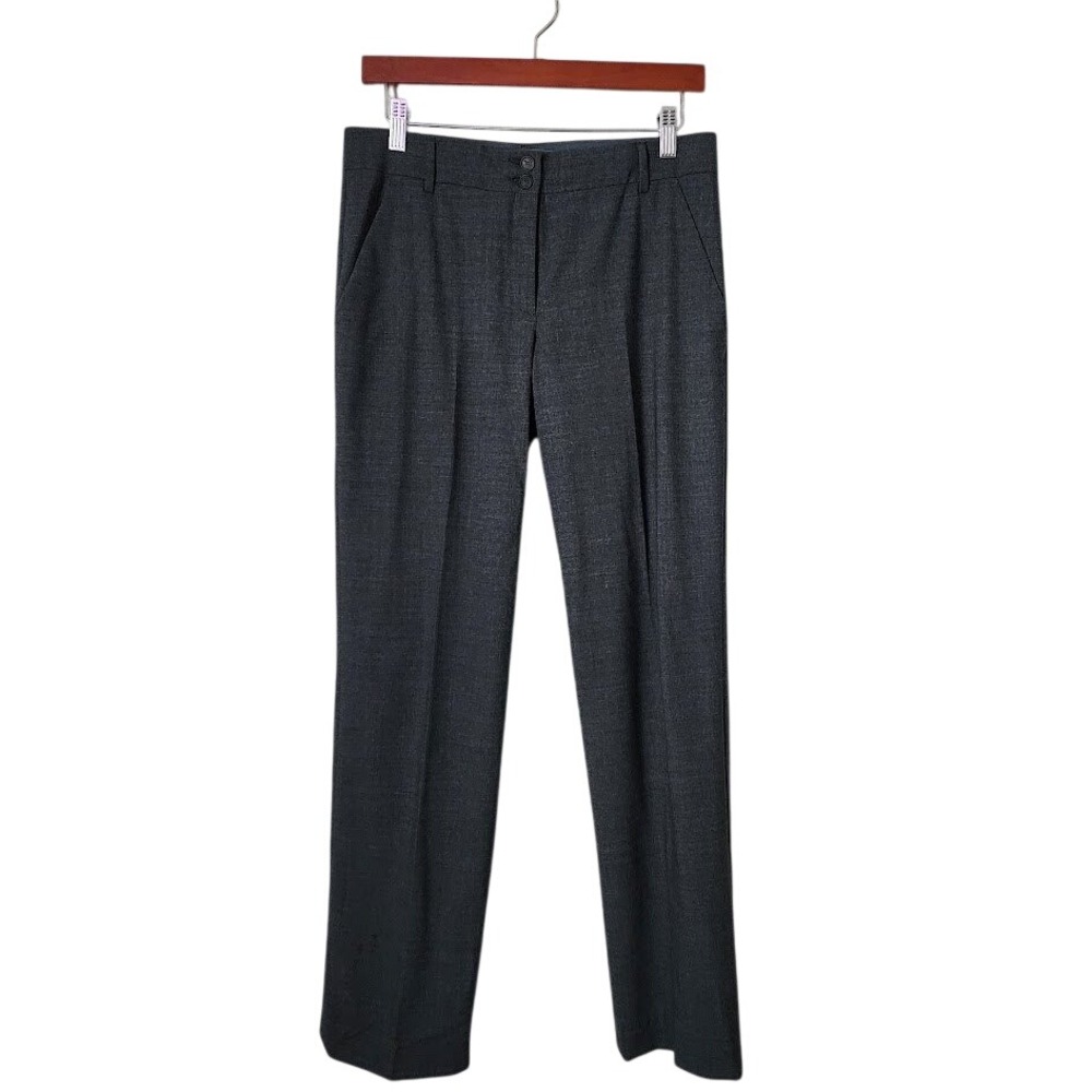 ETRO Wool Dress Pants Gray Tailored Straight Leg Italy quiet luxury workwear 42